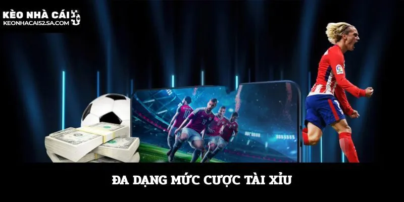 Đa dạng mức cược tài xỉu